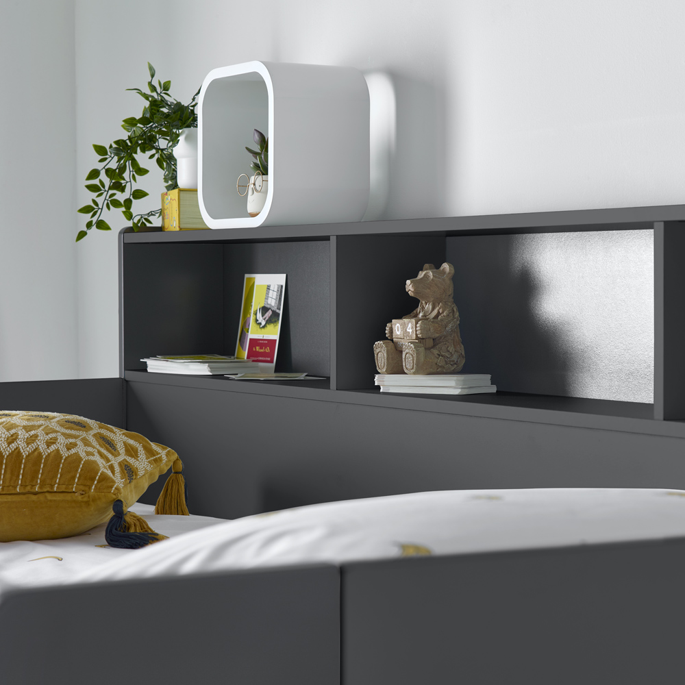 Oliver Onyx Grey Single Drawer Storage Bunk Bed with Pocket Mattresses Image 4