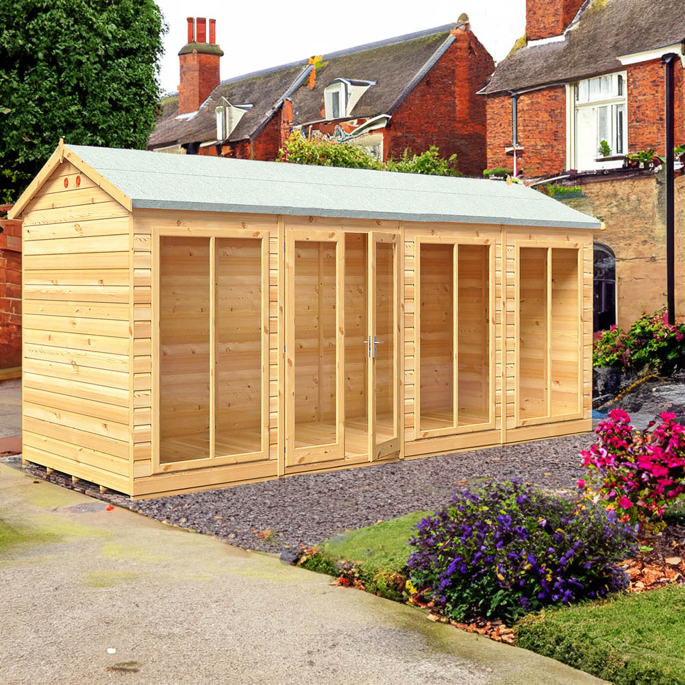 Shire Mayfield 16 x 6ft Double Door Traditional Summerhouse Image 2