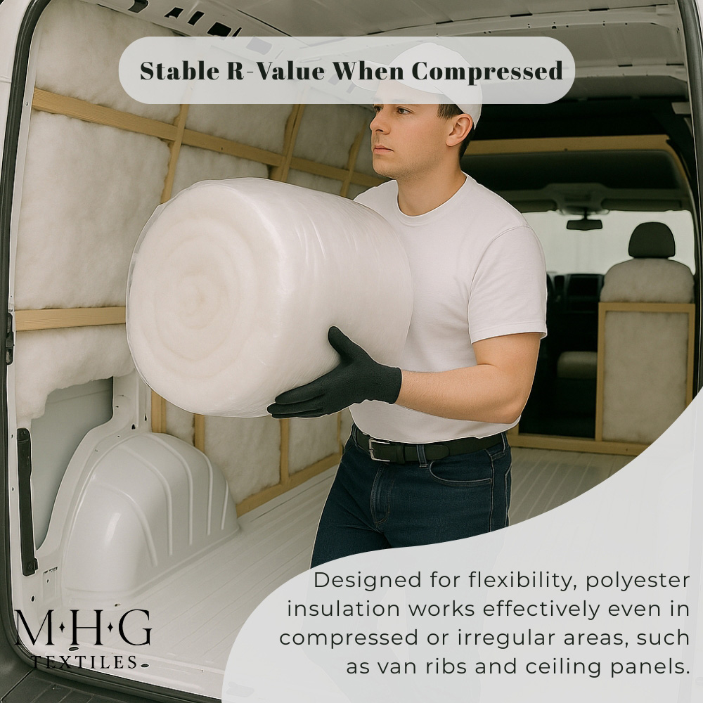 MHG Textiles White Non-Itch Polyester Thermal Lining Campervan Insulation Roll 4m x 570 x 110mm Image 5