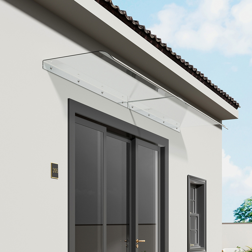 Living and Home Arched Transparent Window Door Awning Canopy 200cm Image 4
