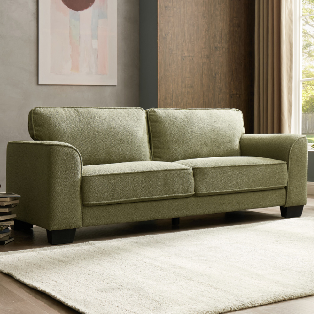 Home Detail Jada 3 Seater Sage Green Boucle Sofa Image 1