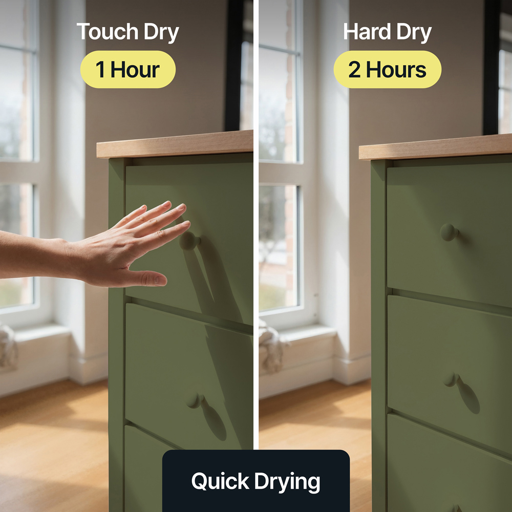 Hemway Dark Moss Green Furniture and Walls Matt Chalk Paint 1L Image 7