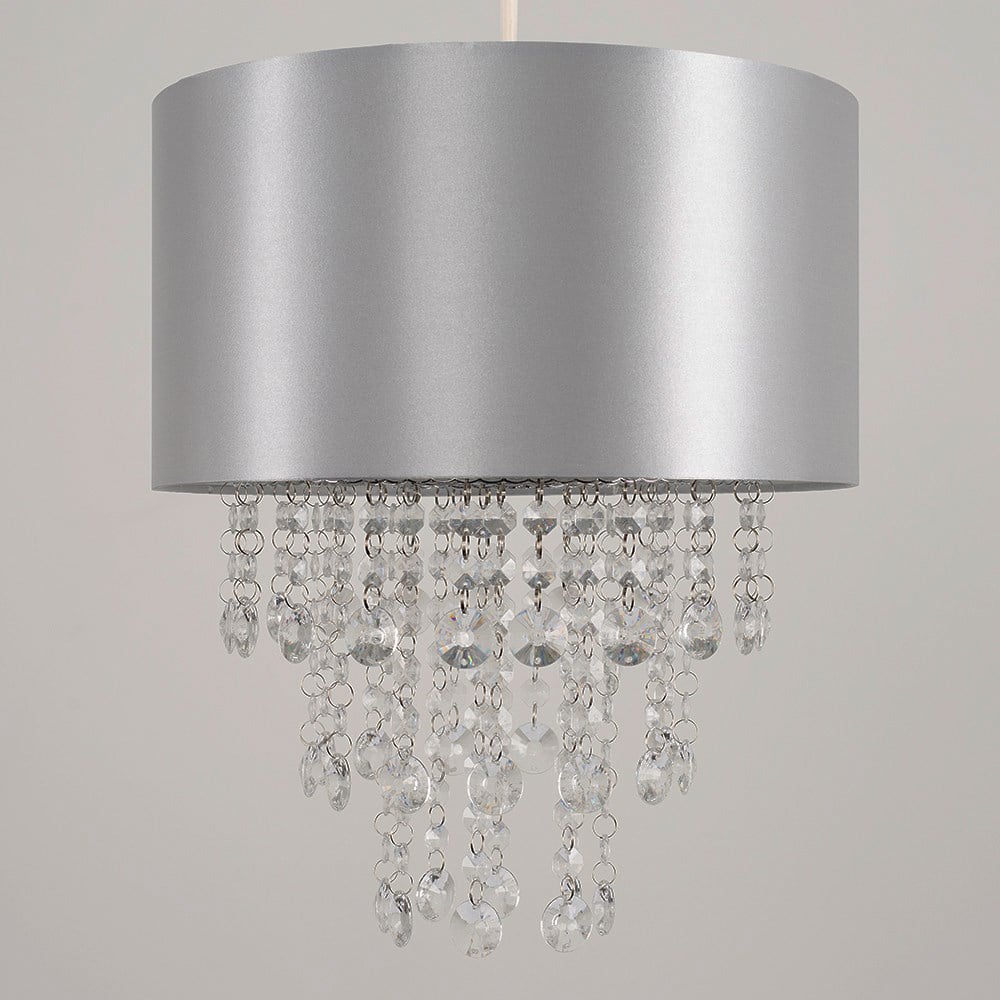 ValueLights Jesmond Silver Grey Droplet Easy Fit Ceiling Light Shade Image 3