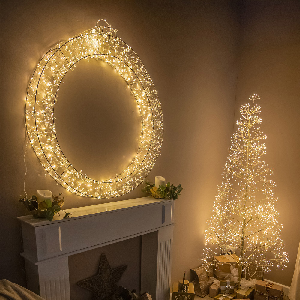 The Christmas Centre 800 Warm White LED Pre-Lit Silver Light-Up Bauble 90cm Image 8