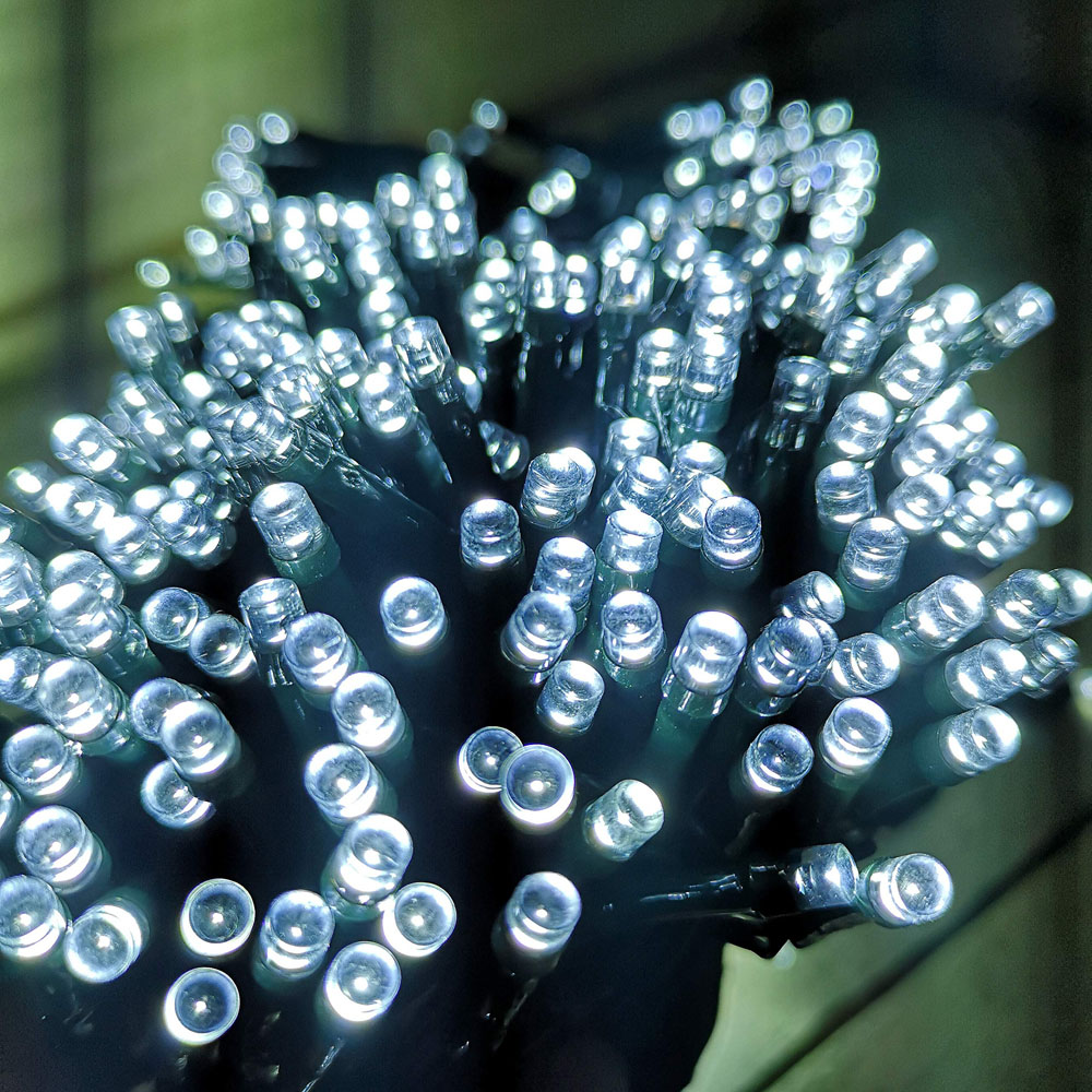 Premier SupaBrights 200 Cool White LED Multi-Function Green String Light 16m Image 9