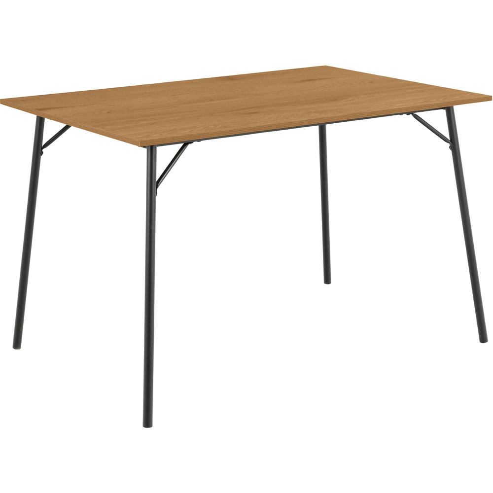 Florence Peru 4 Seater Dining Table Black and Oak Image 2