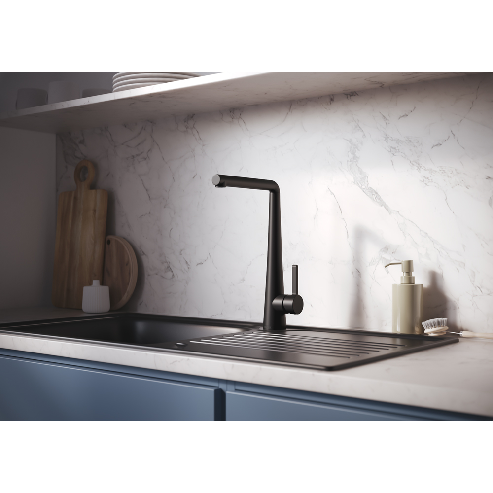 Bristan Pine Matt Black Easyfit Kitchen Mono Sink Mixer Tap Image 5