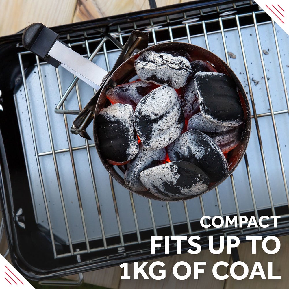 George Foreman Stainless Steel Quick Fire Compact Charcoal Chimney Starter Image 7