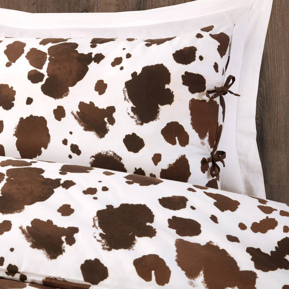 Cow Print Duvet Set Brown Single Image 2