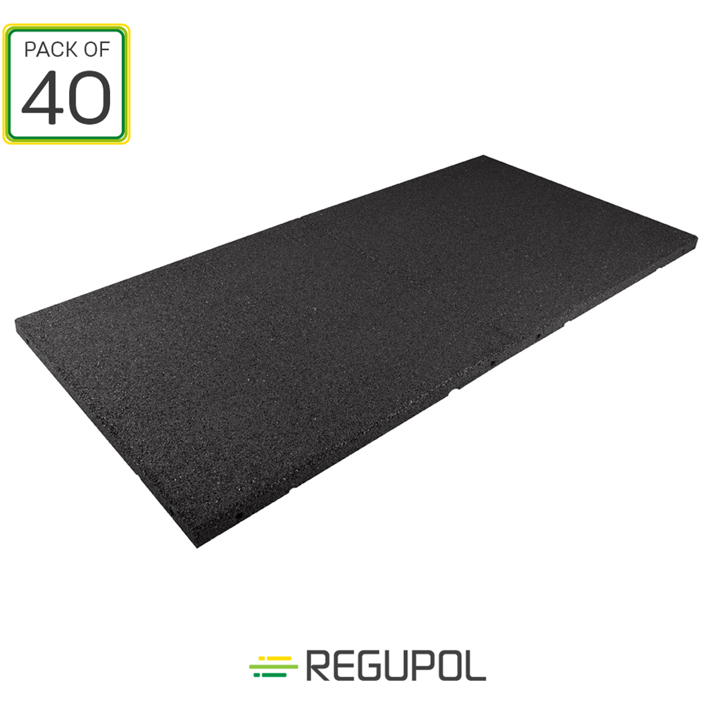 REGUPOL Walkway Standard Black Rubber Flat Roof Walkway & Protection Tiles 1000 x 500 x 30mm 40 Pack Image 7