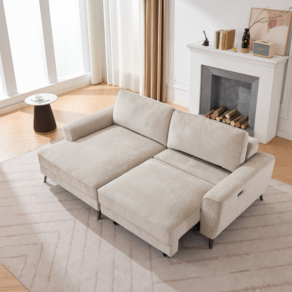 Bensonhurst 2 Seater Beige Right Hand Facing Power Bed with Wireless Remote Image 4