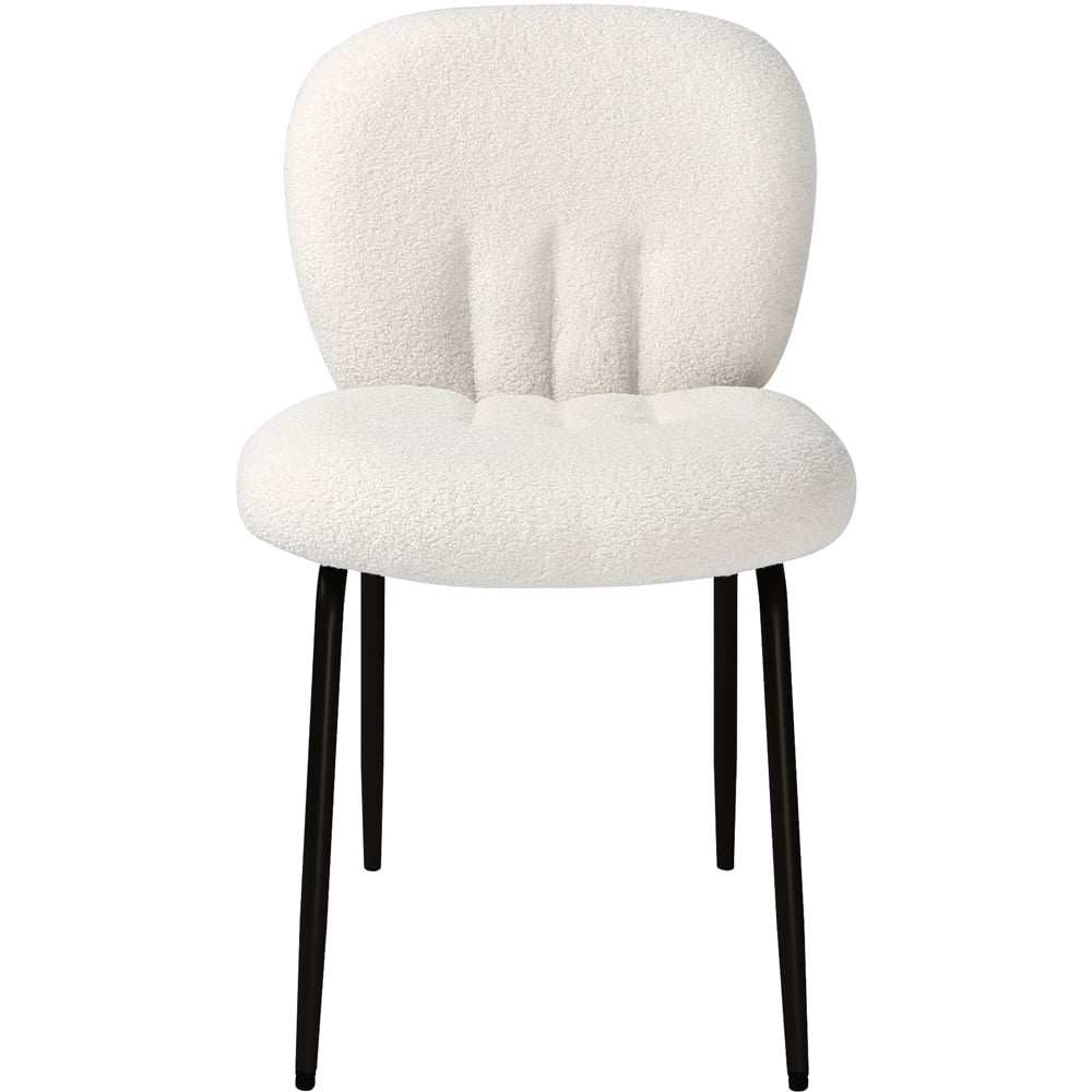 Muffin Set of 2 Cream Boucle Dining Chair Image 2