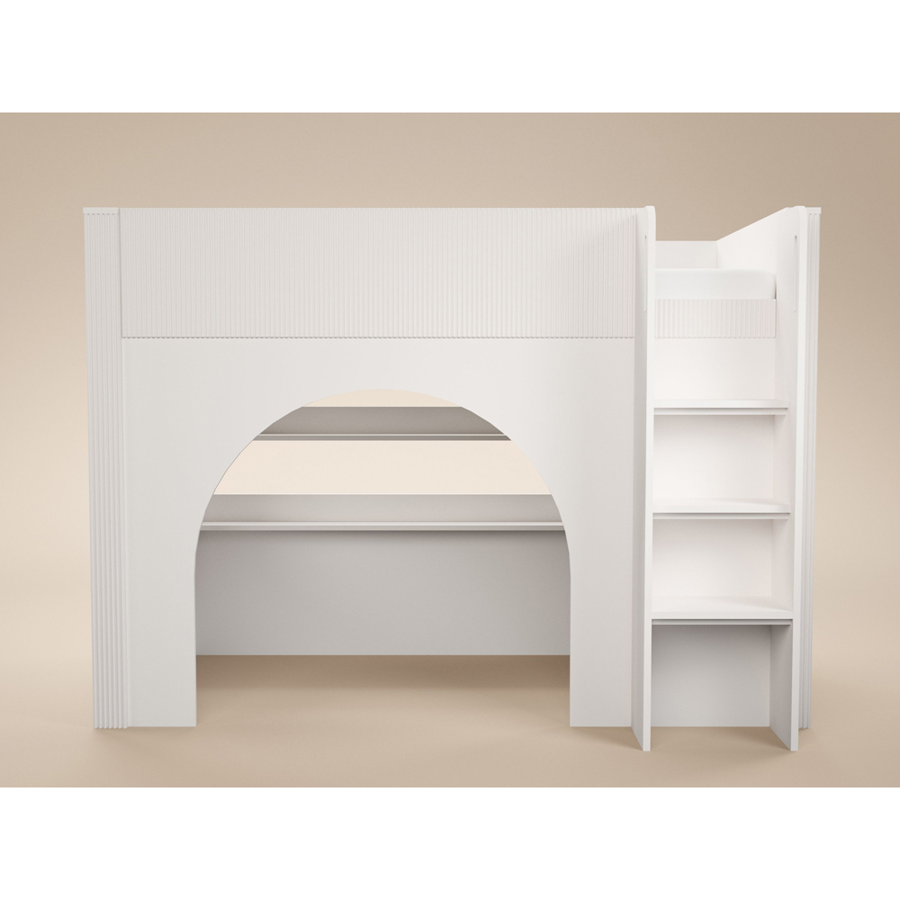 Flair Kaska Single White Ribbed Panel Mid Sleeper Bed Image 3