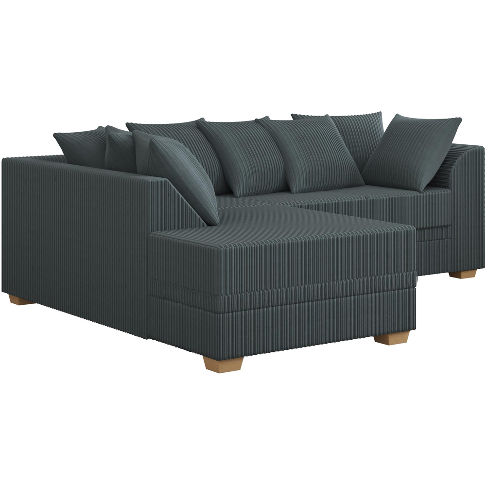 Modo 3 Seater Charcoal Jumbo Cord Left Hand Scatter Back L-Shape Corner Sofa Image 2