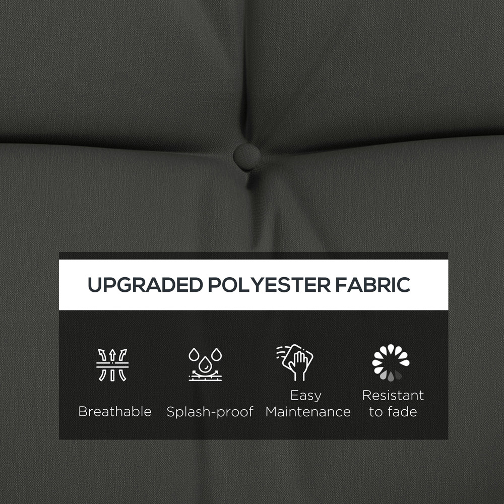 Outsunny Light Grey 4 Piece Back and Seat Replacement Cushion with Pillows 50 x 150cm Image 4
