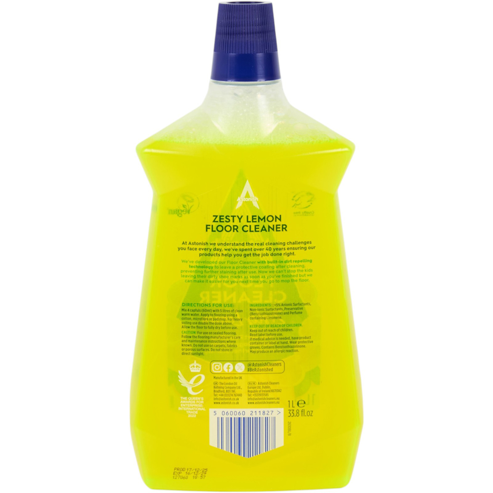 Astonish Zesty Lemon Floor Cleaner 1L Image 2