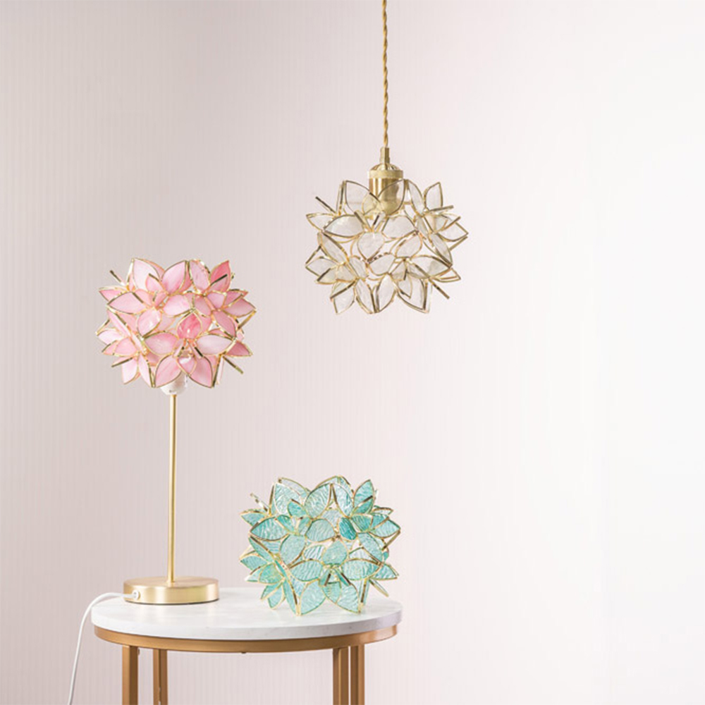 ValueLights Reine Clear Flower Glass Pendant Lamp Shade Image 2