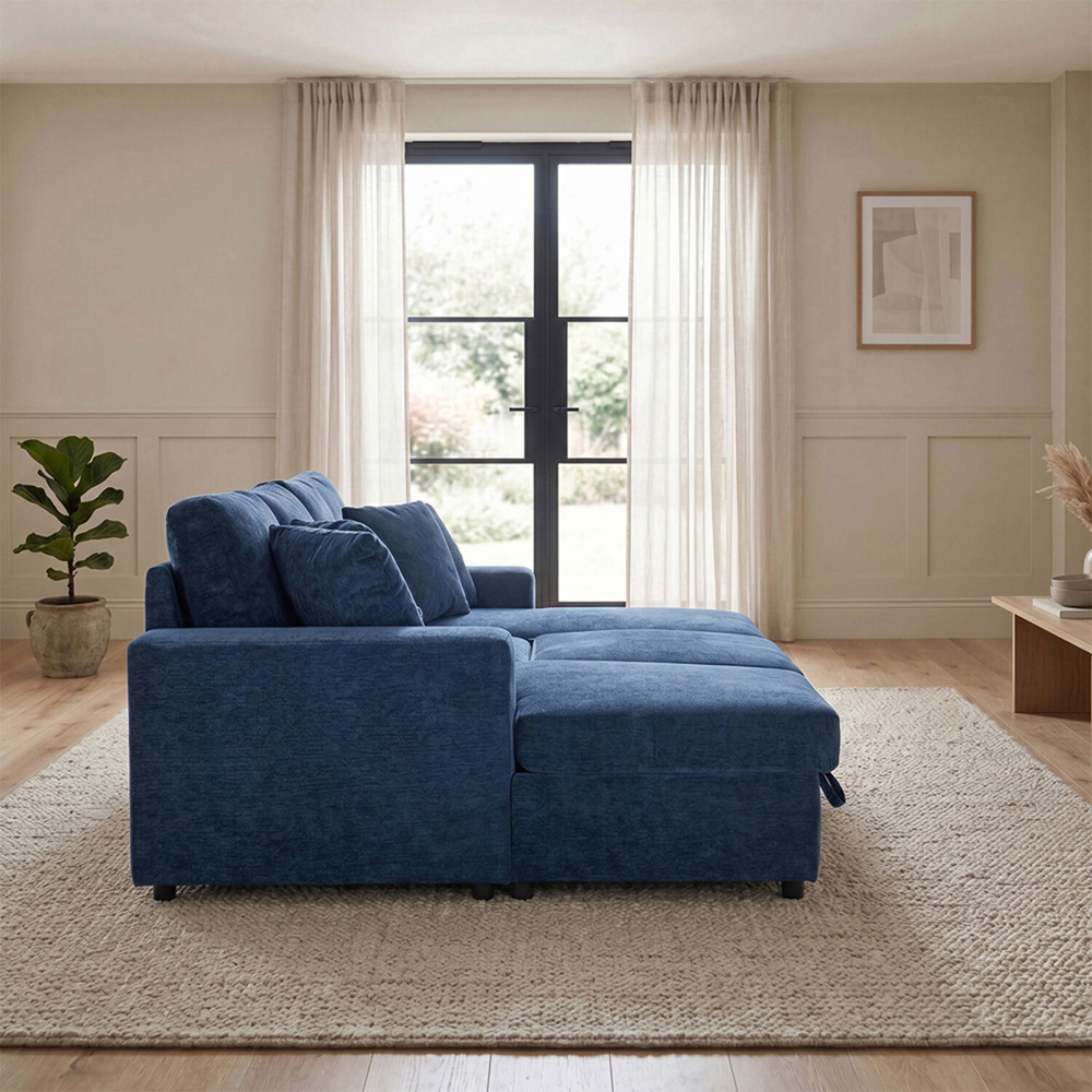 Maddox Pull Out Sofa Bed with Storage  Navy Image 8