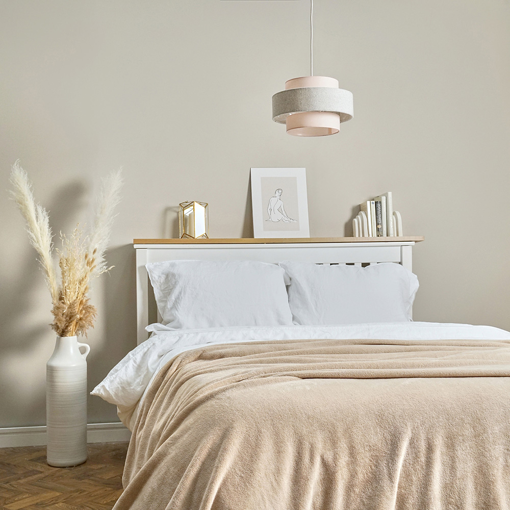 ValueLights Weaver Pink and Grey Herringbone Ceiling Lamp Shade Image 7