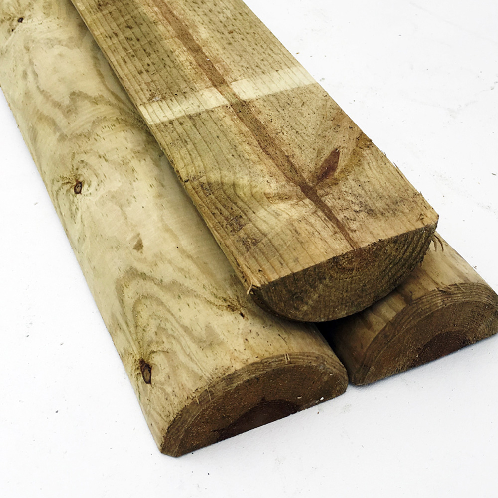 Inspirational Gifting Half Round Wooden Fence Post 1.8m x 100mm 15 Pack Image 3