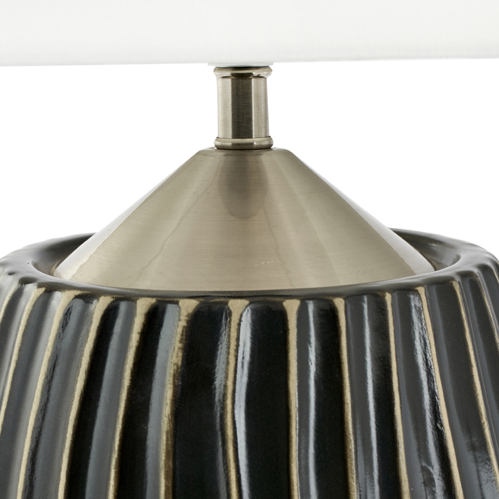 Pacific Lifestyle Artemis Black Textured and Brushed Silver Ceramic Table Lamp Image 5
