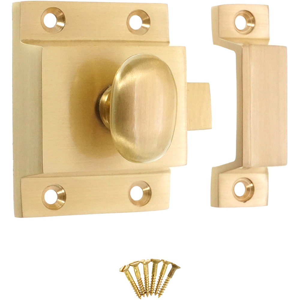 Spira Brass Satin Brass Cupboard Catch Image 4