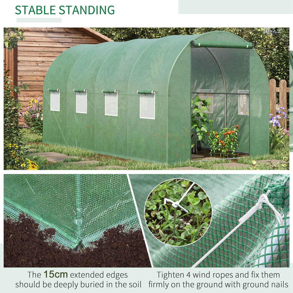 Outsunny Green Steel 12.6 x 6ft Walk In Greenhouse Image 5