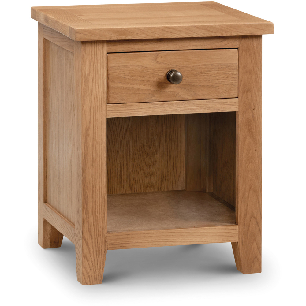 Julian Bowen Marlborough Single Drawer White Oak Bedside Table Image 2