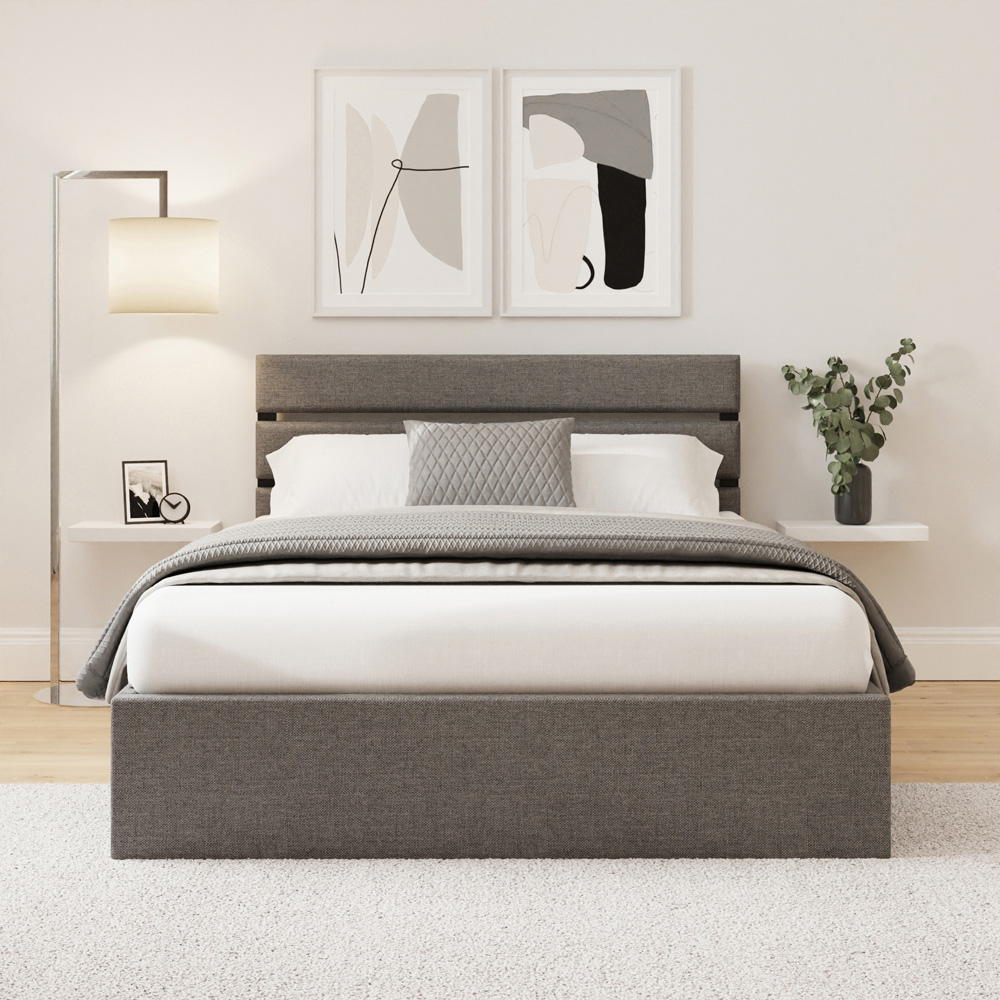 GFW Hudson Small Double Grey End Lift Ottoman Bed with SC Bonnell Mattress Image 9