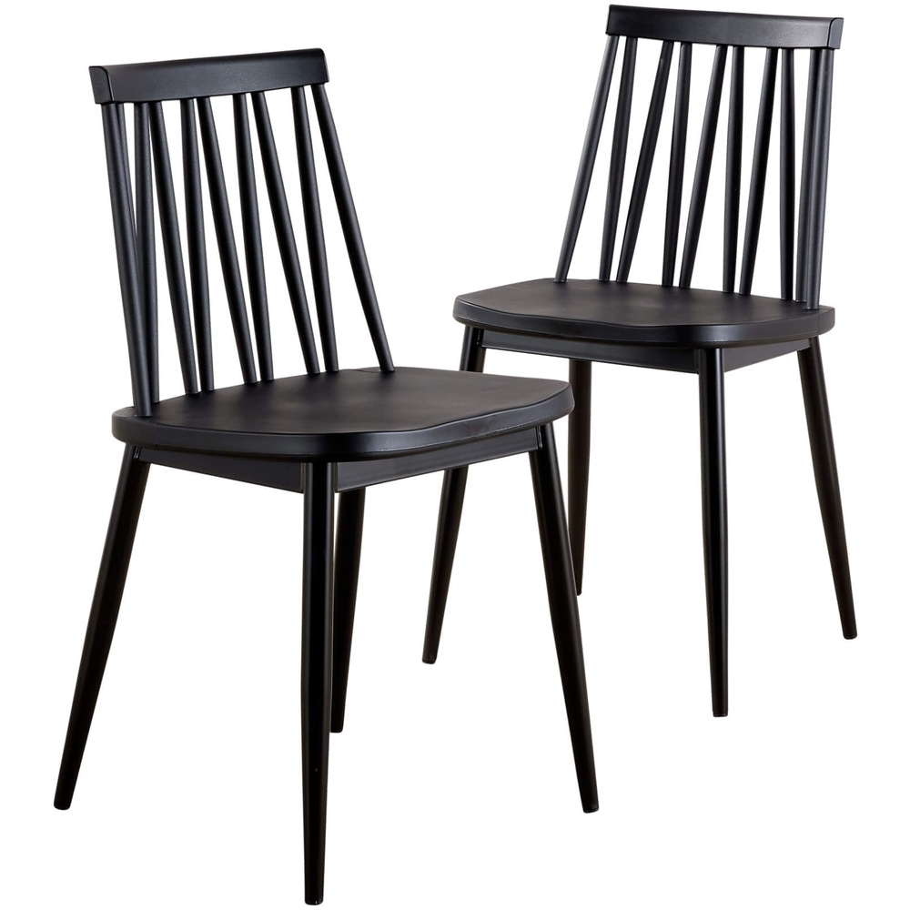 Home Source Lucy Set of 2 Black Dining Chairs Image 2