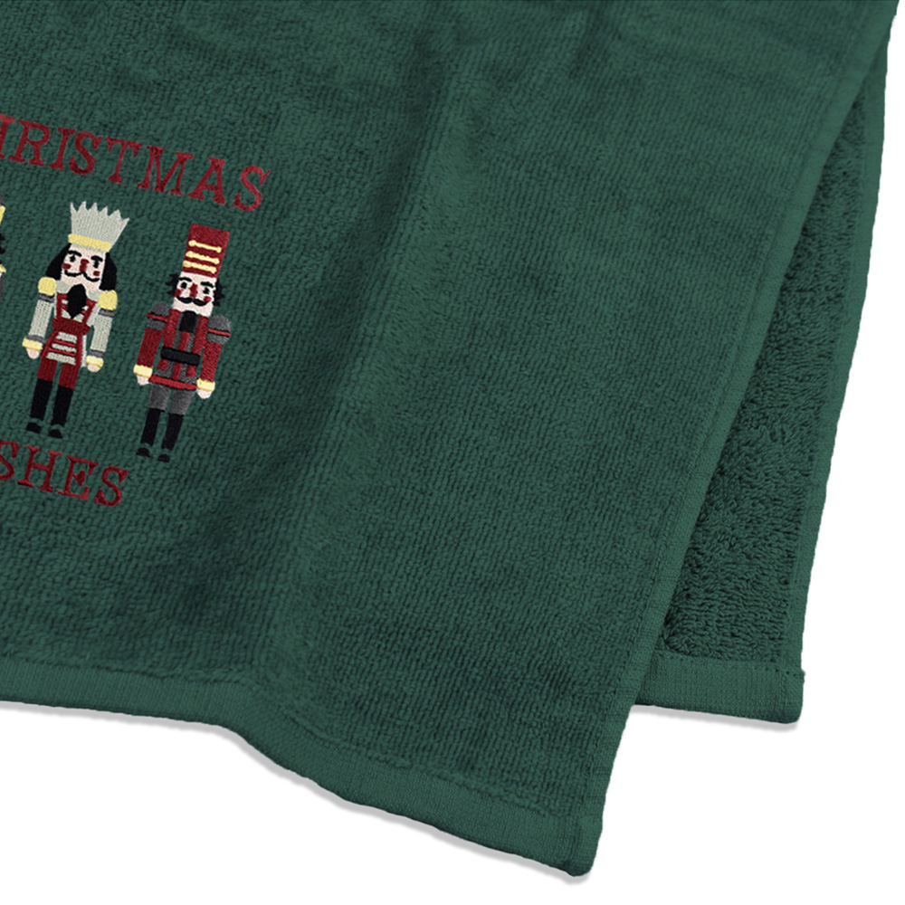 Noel Square Nutcracker Green Hand Towel 2 Pack Image 4