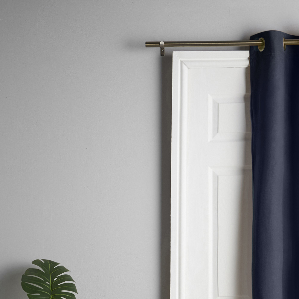 Alan Symonds Navy Velvet Chenille Blackout Ring Top Eyelet Curtains 137 x 213cm Image 8