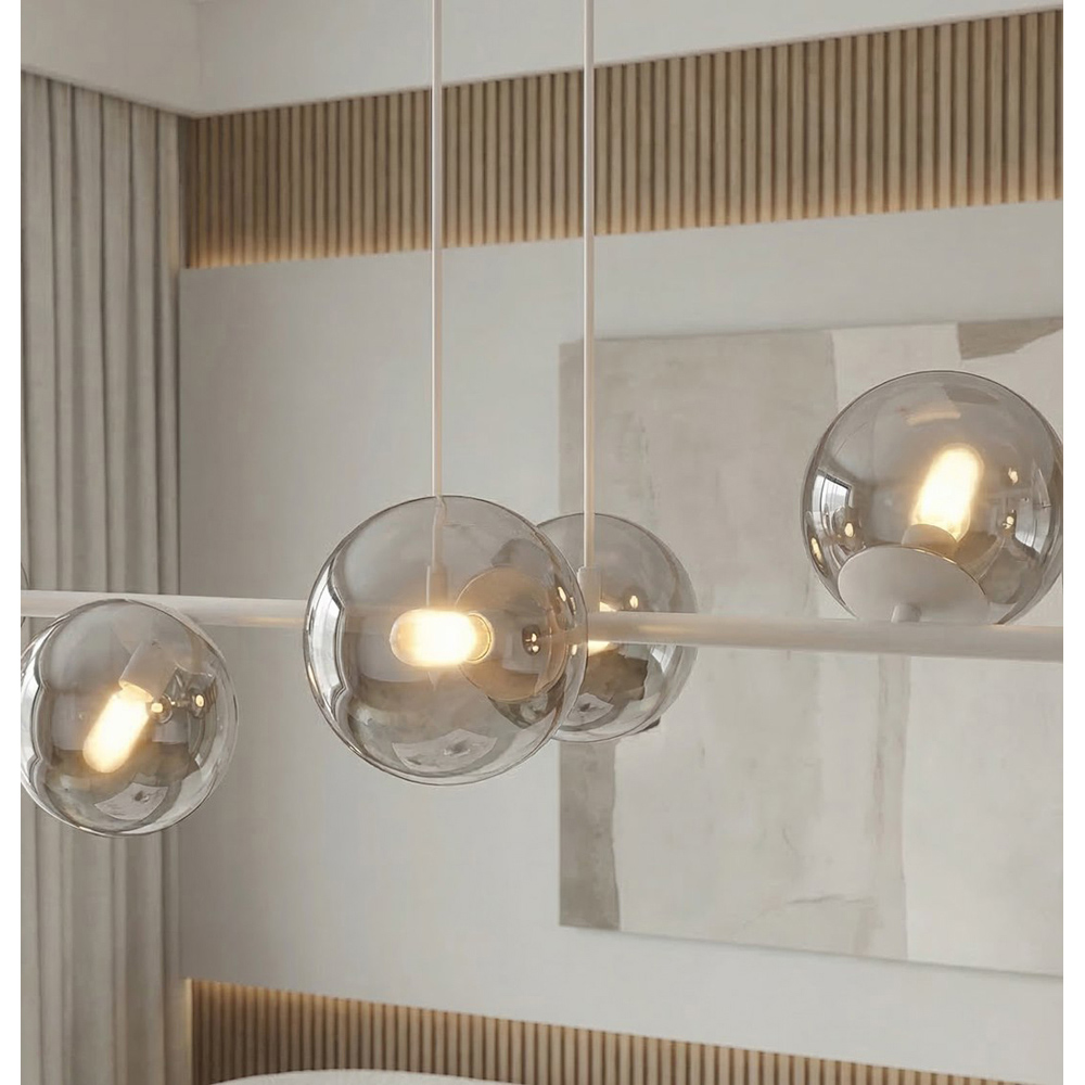 Emibig Magnus 8 Light Grey and Graphite E14 Ceiling Pendant Light Image 4