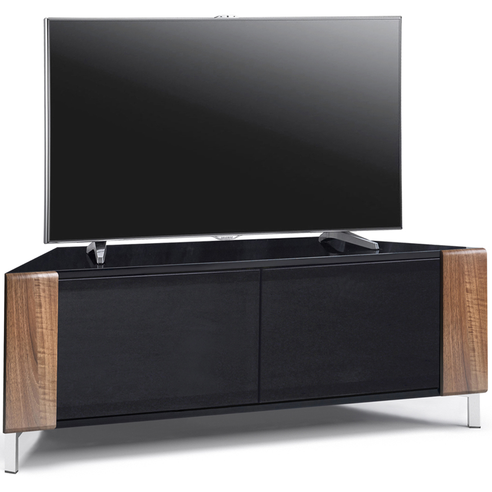MDA Designs Corvus 2 Door Black and Walnut TV Cabinet Image 5