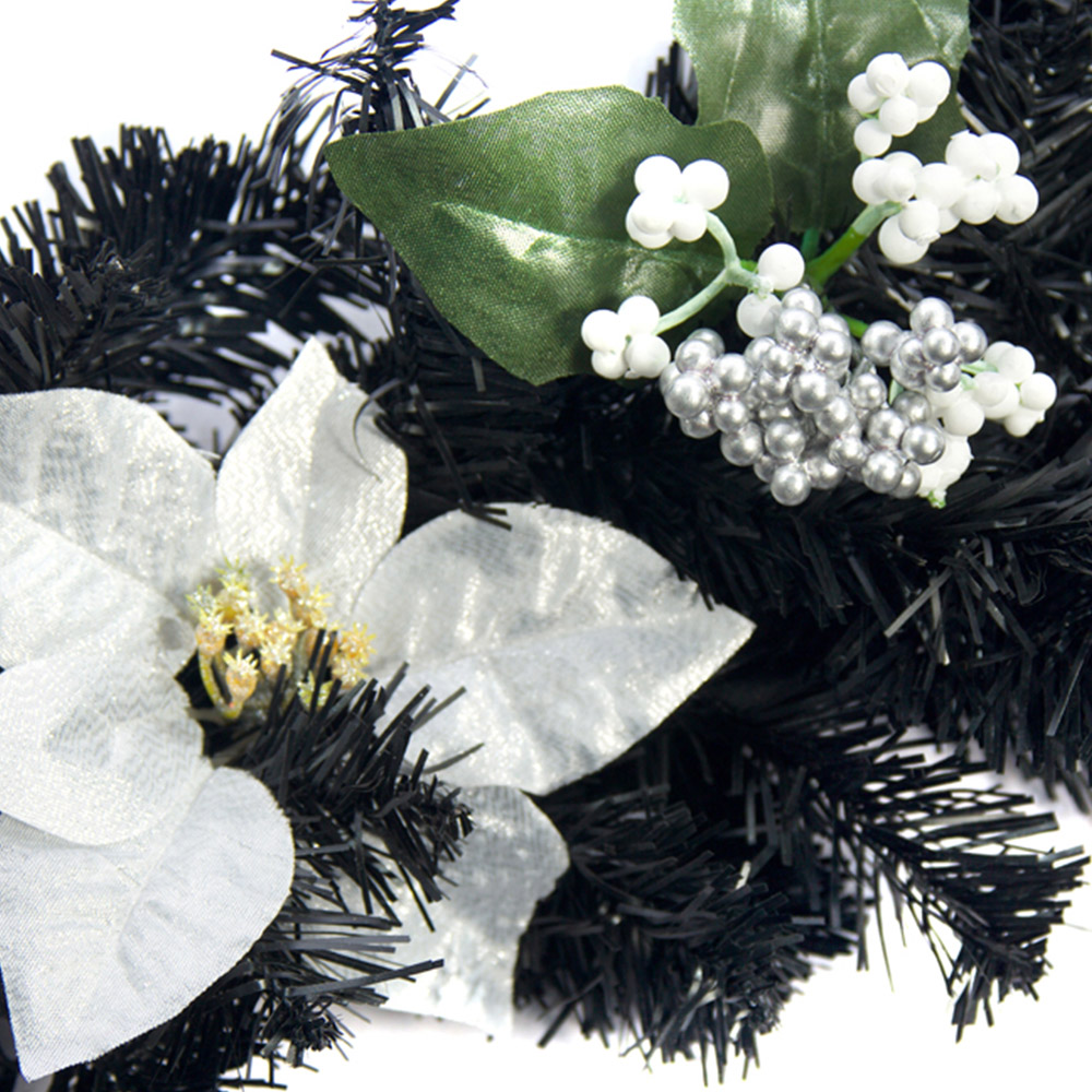 Best Artificial Black and Silver Christmas Garland 180cm Image 6
