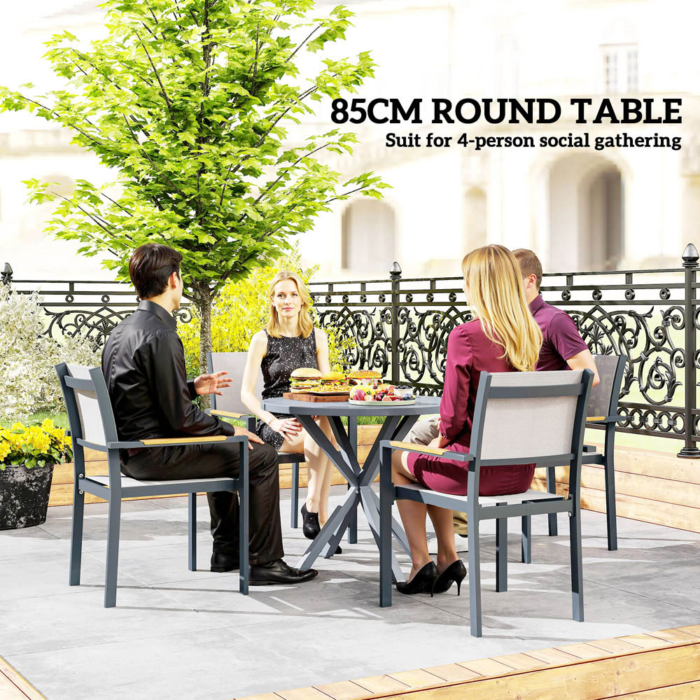 Outsunny 4 Seater Wood Effect Top Garden Table Image 8