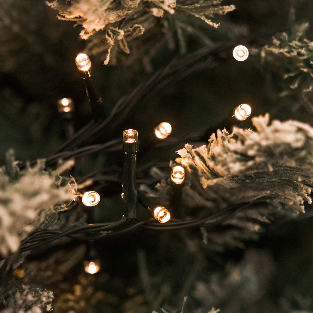 The Christmas Centre 200 Warm White LED Multifunction Green Cable String Light 20m Image 4