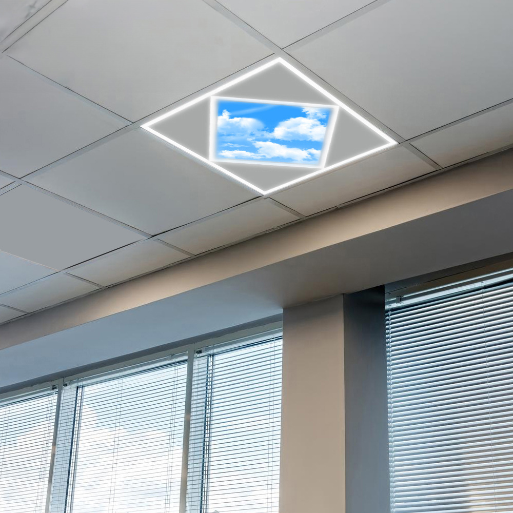 ENER-J 70W 6500K Cool White Diamond Sky and Cloud Ceiling LED Panel Light 600 x 600mm 4 Pack Image 2