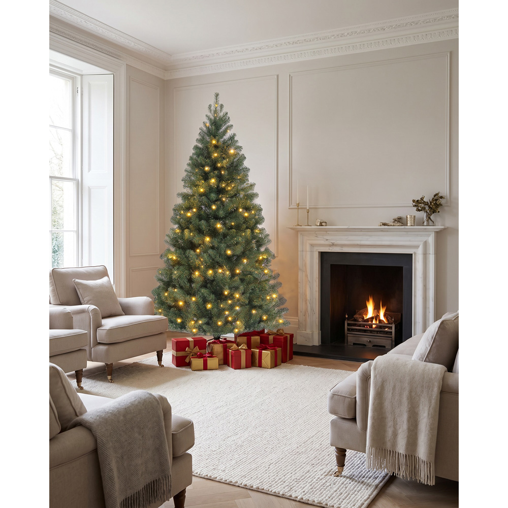 Festive Christmas Richmond Fir Winter Pre-Lit Artificial Christmas Tree 7ft Image 2