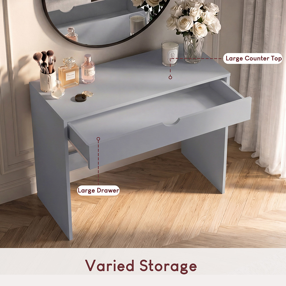 VIDA DESIGNS Single Drawer Grey Dressing Table Image 6
