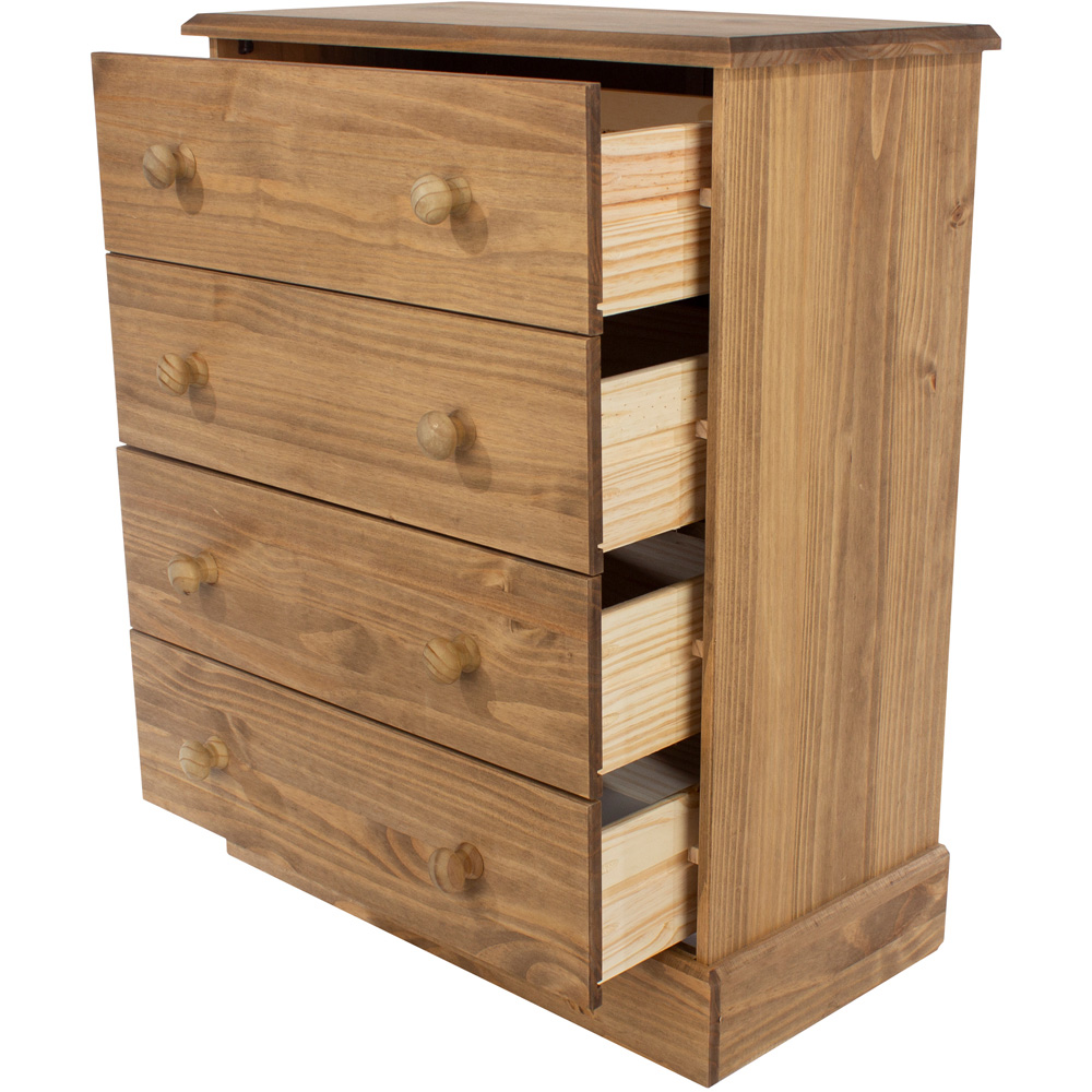 Core Products Cotswold 4 Drawer Wooden Chest of Drawers Image 4