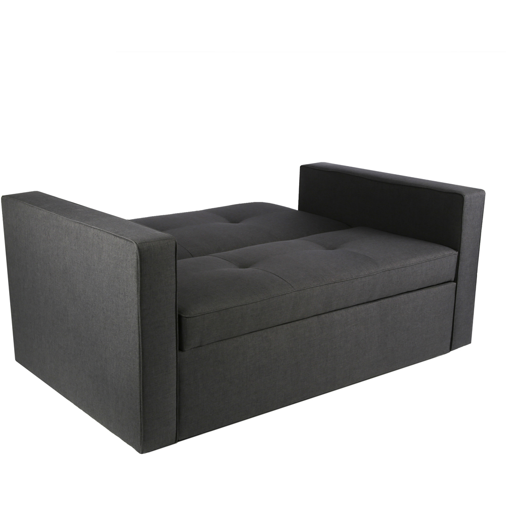 Troy Grey 2 Seater Pull Out Sofa Bed Image 3