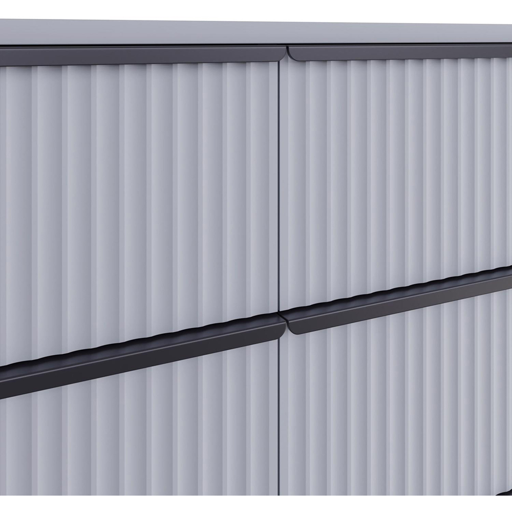 FWStyle Lania 8 Drawer Dark Grey Scalloped Ripple Effect Chest of Drawers Image 4