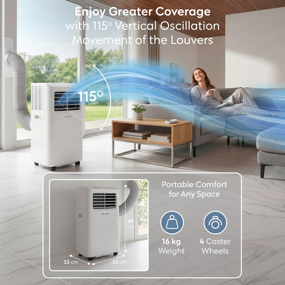 Air Pro 4-in-1 White Smart Control Wi-Fi Portable Air Conditioner with Heating 7000 BTU Image 7
