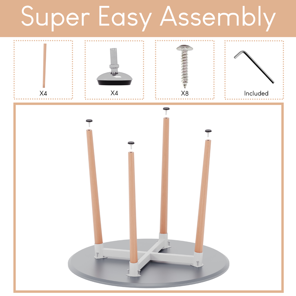 Vida Designs Batley 4 Seater Round Dining Table Grey Image 8