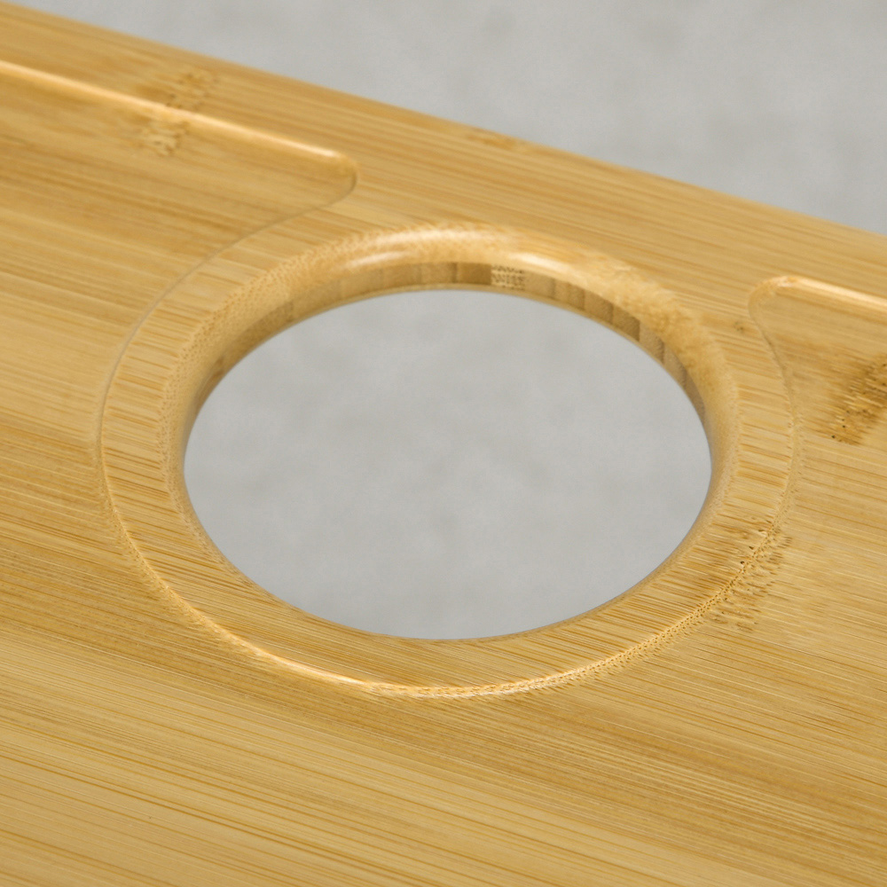 Portland Bamboo Foldable Wine Table with Bottle and Glass Holder Image 3