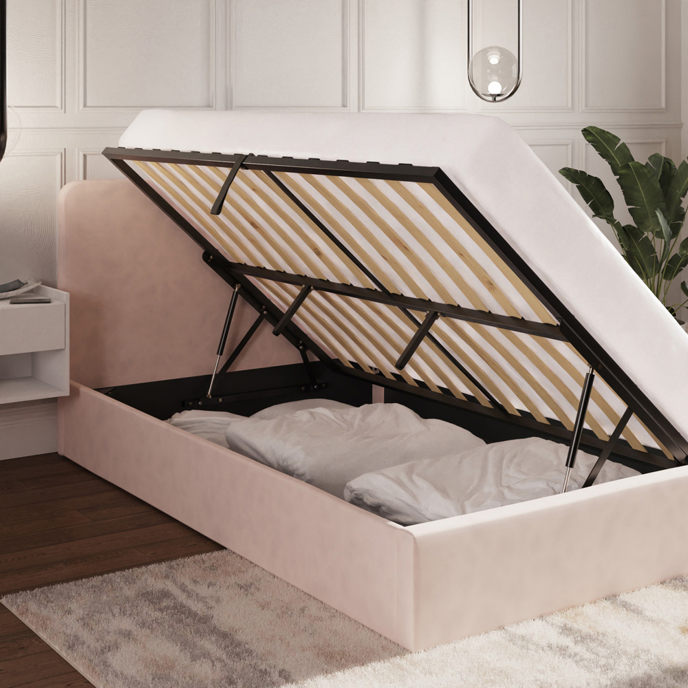 GFW Chiswick King Size Soft Pink Ottoman Bed with SC Pocket Sprung Mattress Image 8