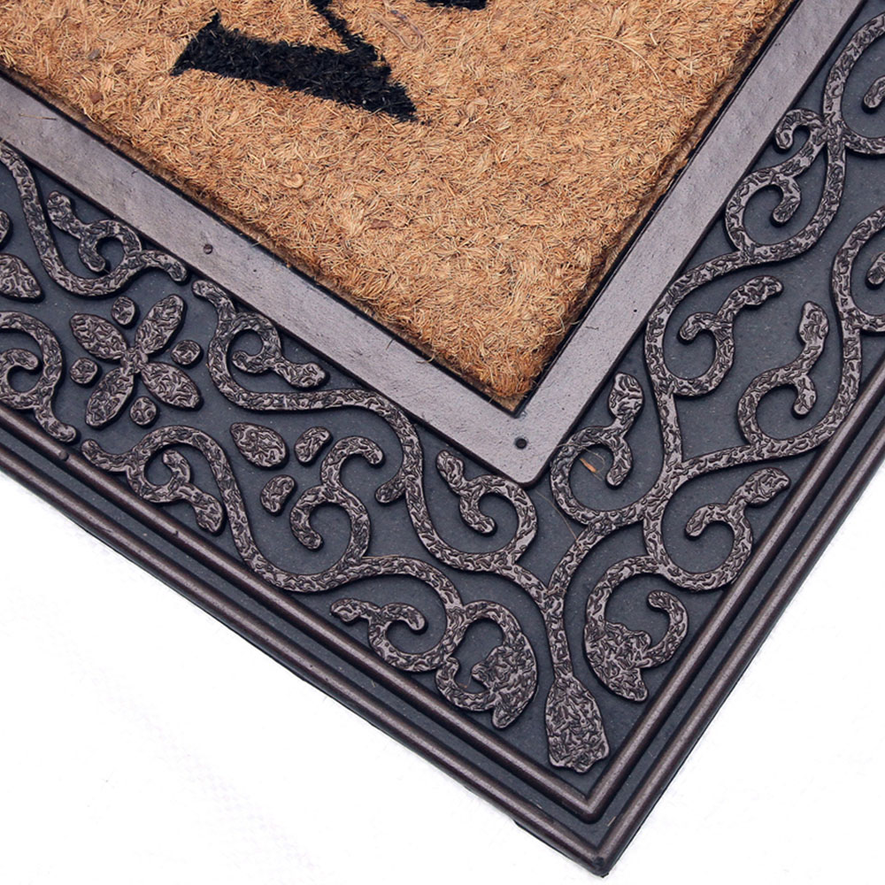 Coco & Coir Red Rust Welcome Coir Door Mat 45 x 75cm Image 3