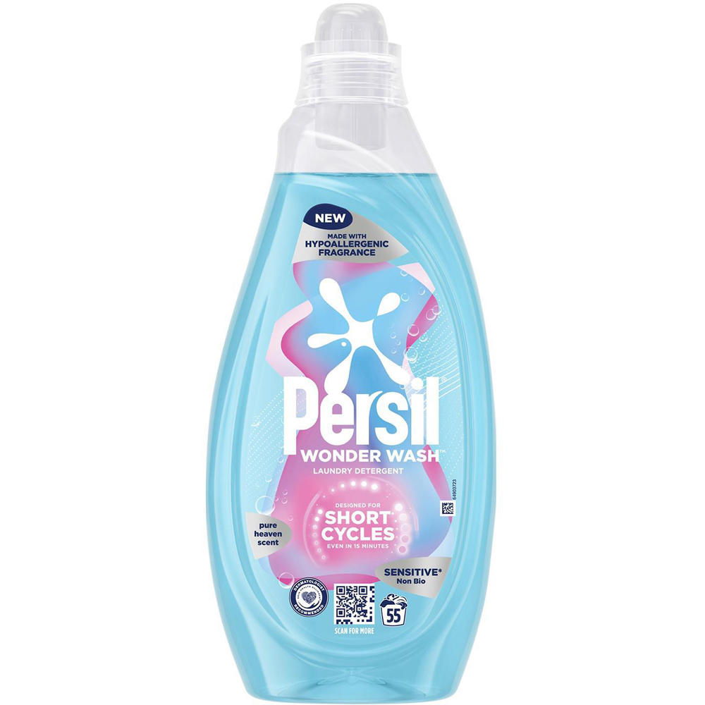 Persil Non Bio Sensitive Wonder Wash Liquid Laundry Detergent 55 Washes 1.485L 4 Pack Image 2