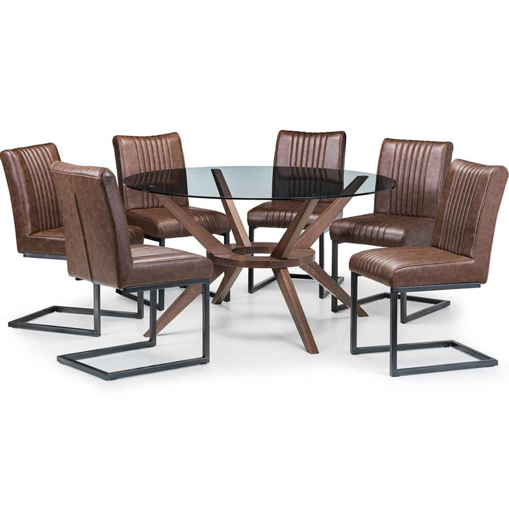Julian Bowen Chelsea 6 Seater Round Glass Dining Table Image 4